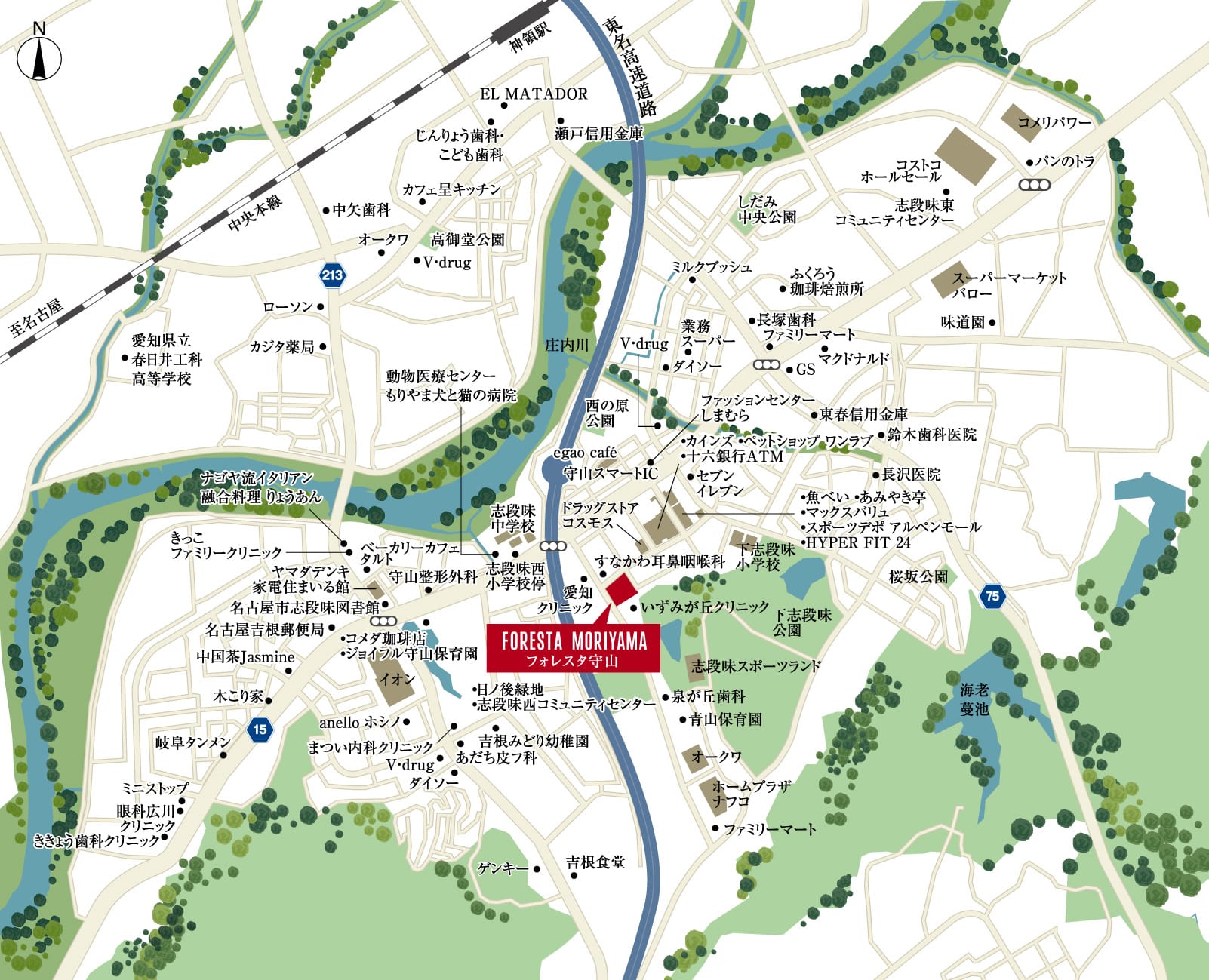 フォレスタ守山　現地案内図