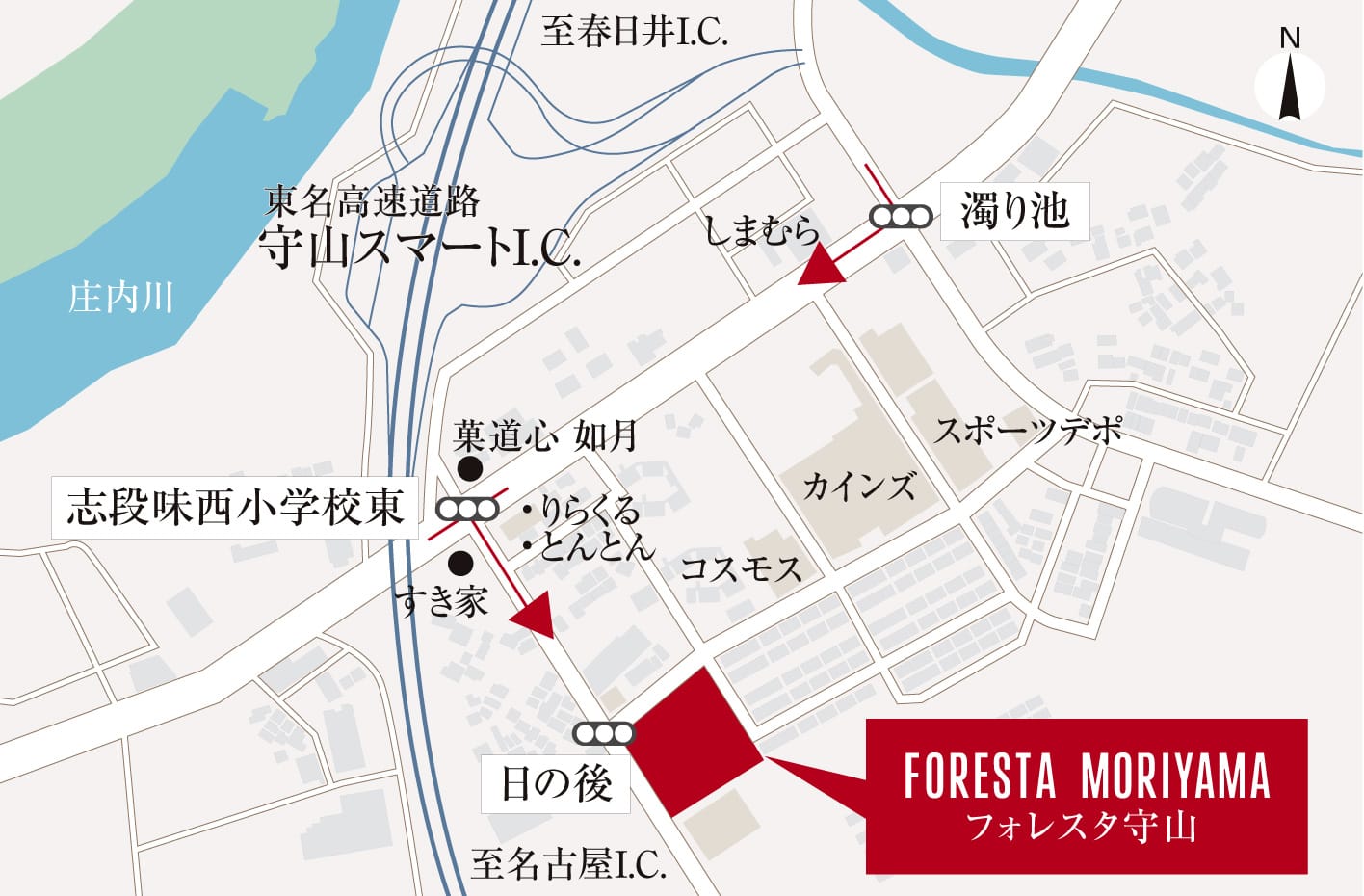 フォレスタ守山　現地案内拡大図